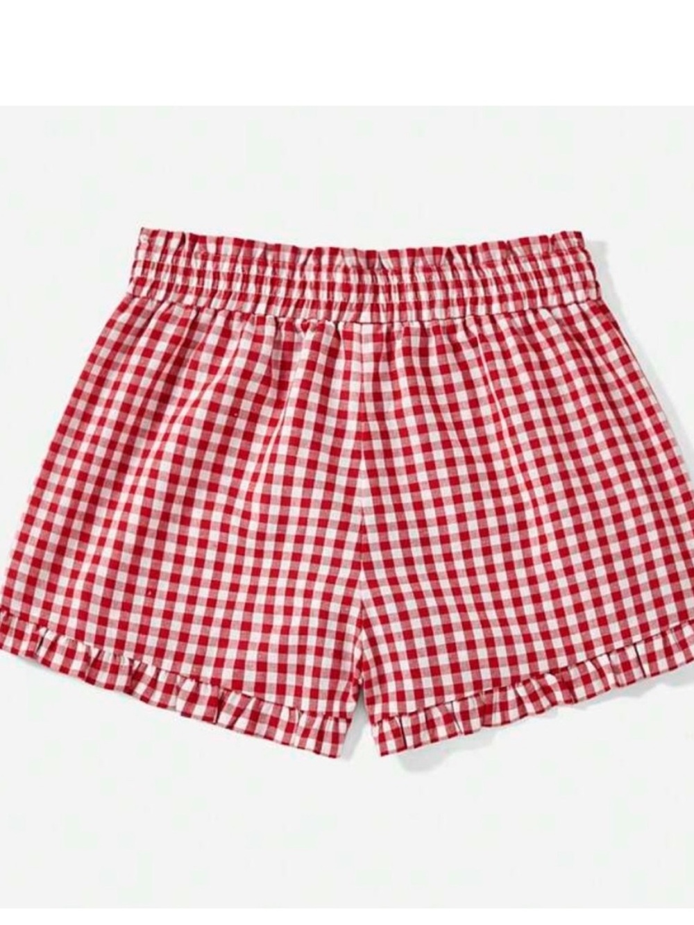SHEIN MOD Women's Plaid Ruffle Hem Summer Shorts